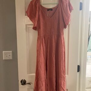 Elegant Pink/Rust Women's Dress
